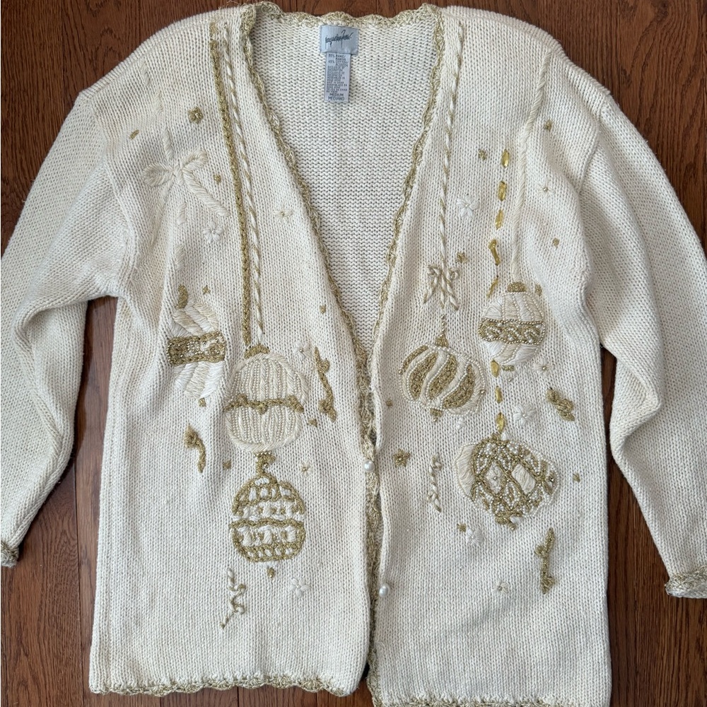 Vintage ornament Christmas sweater